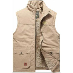 Yoinlia Men's Outdoor Padded Puffer Fleece  Sleeveless XL No Packaging See Pics